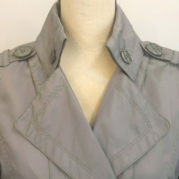 New York YOKI Collection Silver Gray Trench Coat - Size M - Picture 2 of 14